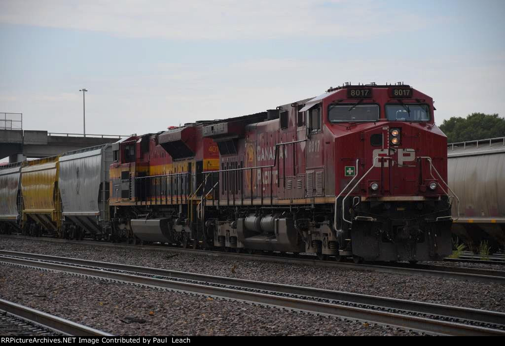 Tied down grain train in the West Bottoms